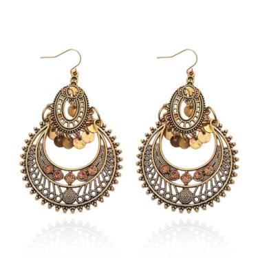 Imagem de Brincos indianos de prata, feminino, boho, bola, candelabro, borla, brincos pendentes de casamento, sino, joias, presente, ternos indianos, vestidos, roupas