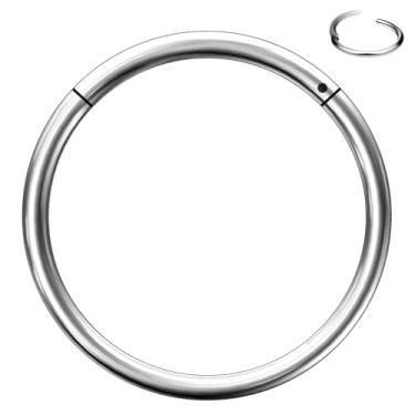 Imagem de Ovxznts Anéis de nariz preenchidos com ouro 14K, argolas de aço inoxidável, anéis de nariz para mulheres, anel de segmento articulado, joia de piercing corporal 20G-18G, Metal, aço inoxidável
