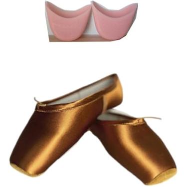Imagem de Sapatilhas De Dança De Balé Sapatilhas De Dança De Balé Infantil E Adulto Sapatilhas De Ponta De Balé Profissional Com Fitas Sapatos Mulher Meninas Sapatilhas, Champagne, 37 EU