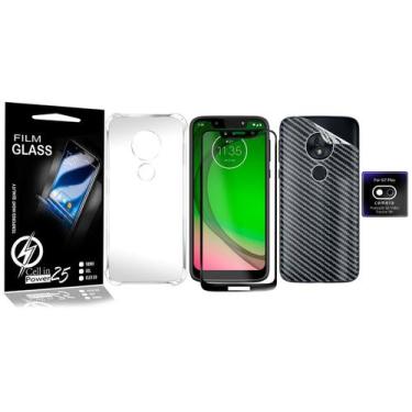 Imagem de Capa Capinha Moto G7 Play XT1952 5.7 + Película 3d + Pel Câmera + Carb