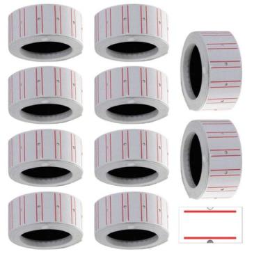 Imagem de Kit 10 Rolos 10000 Etiquetas Preço para Etiquetadora MX5500 M-14 M-16 