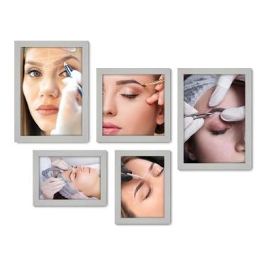 Imagem de Kit Com 5 Quadros Decorativos - Designer de Sobrancelha - Salão de Bel