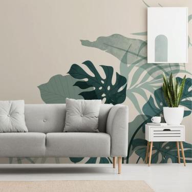 Imagem de Papel de Parede Folhagem Folhas Verde Plantas Painel 12m² - Quartinhos