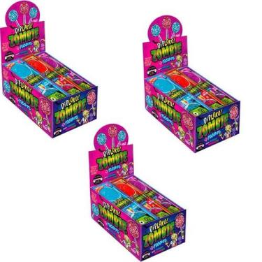Imagem de Pirulito DipLoko Cérebro De Zombie Neon Sabor Frutas 90Un - Danilla fo