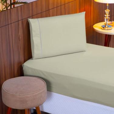 Imagem de Roupa de Cama Solteiro 400 Fios 2 Peças Toque Acetinado 100% Macio - C