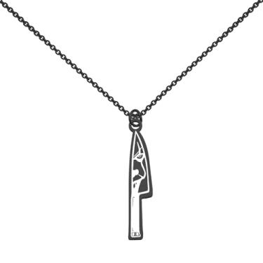 Imagem de WUSUANED Colar com cara de palhaço de terror e faca assustadora, presente de assassino de palhaço, presente para fãs de filmes de terror, Large, Aço inoxidável, Sem Pedra Preciosa