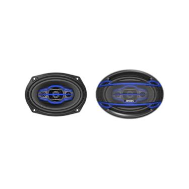 Imagem de Jensen JS6904 4-Way 15.2x22.9 cm Par de alto-falantes de áudio para carro com 400 watts de potência máxima | Mylar de domo balanceado médio de 58 mm | Dois tweeters piezo de 20 mm