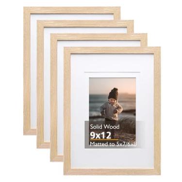 Imagem de Porta-retratos KINLINK Natural Wood 9x12 para 5x7/6x8 com acrílico