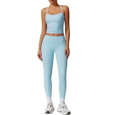 Imagem de Conjunto de treino ABOCIW para mulheres, roupas de ioga, sutiã esporti