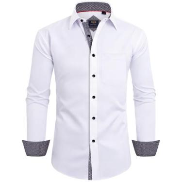 Imagem de Camisa social Alimens & Gentle de manga comprida branca sem rugas