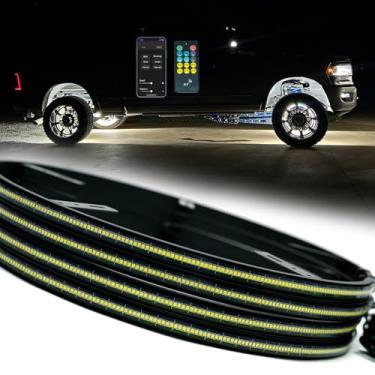 Imagem de NBWDY Luzes de roda brancas puras de 39.4 cm super brilhantes com 1326LEDs, modos de piscar estroboscópicos de controle remoto e RF, kit de iluminação de aro para caminhão, carro, SUV, pickup off-road