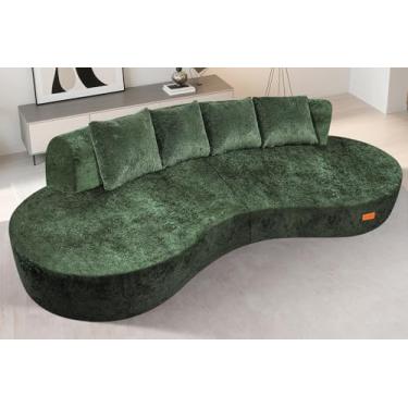 Imagem de HABUTWAY Sofá combinado curvo, namoradeira, verde