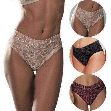 Imagem de Kit 3 Calcinhas Feminina Olimpo Demillus Cós Firma Barriga, XG, Sortid