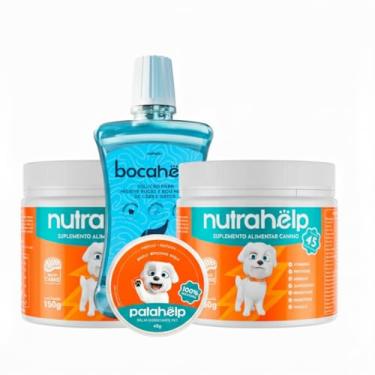 Imagem de Kit 2 NutraHelp 1 Solução Bucal Pet Bocahelp E 1 Pomada Balm Hidratante PataHelp