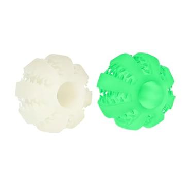 Imagem de Chouchouter Bola de brinquedo de petisco para cães, brinquedo de limpeza de dentes de cachorro, bolas saltitantes que brilham no escuro, brinquedos interativos para filhotes de 6 cm / 7 cm bola de