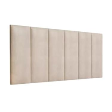 Imagem de Cabeceira Cama Box Estofada Modular Peças Adesivo 45X20cm(BEGE,QUEEN)