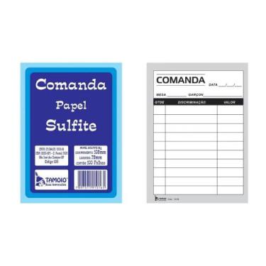 Imagem de Comanda Papel Sulfite 20 unidades com 100 Folhas Tamoio