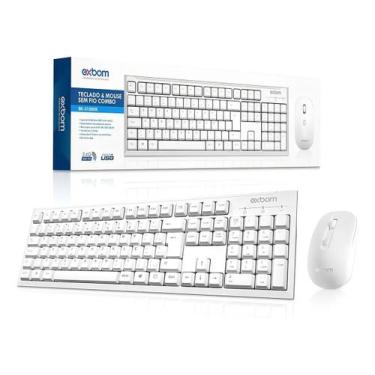 Imagem de Teclado e Mouse Sem Fio Branco - Exbom