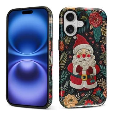 Imagem de Kapadiy Capa para iPhone 17, o adorável design de Papai Noel Natal híbrido proteção dupla de silicone rígido PC à prova de choque capa protetora fina antiarranhões para homens e mulheres