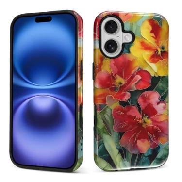 Imagem de Kapadiy Capa para iPhone 17, design floral vintage feminino híbrido proteção dupla de silicone rígido PC à prova de choque, capa protetora fina antiarranhões para homens e mulheres