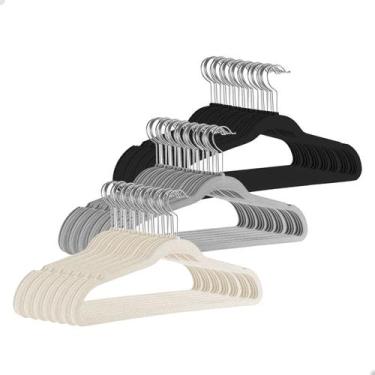 Imagem de Kit 50 Cabide De Veludo Adulto Ultra Fino Antideslizante - KONTUZ HOME