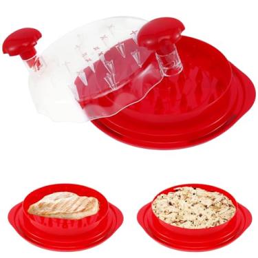 Imagem de KTZCTPCA Ferramenta trituradora de frango, ferramenta de trituração de carne com tampa visível, mate extra antiderrapante, máquina trituradora de carne visível, lavável na lava-louças, trituração de