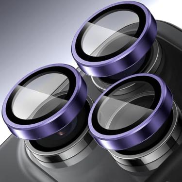 Imagem de Protetor de lente de câmera de telefone para iPhone 17 Pro Max/iPhone 17 Pro, protetores de lente individuais, vidro temperado ultrafino resistente a arranhões com bordas de alumínio para Apple