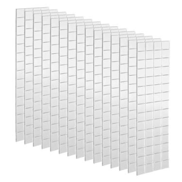 Imagem de HARFINGTON 15 folhas, 1800 peças, mosaicos autoadesivos espelhados, 10 x 10 mm, pequenos quadrados, adesivos de bola de discoteca, mini azulejos de vidro para decoração de casa, festa artesanal, prata