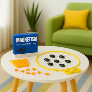 Imagem de Jogos de Tabuleiro Pedrinhas Magnéticas Estratégicas | Brinquedo Interativo com Ímãs para Toda a Família | Coordenação Motora e Raciocínio Rápido Educativo (Modelo 1)