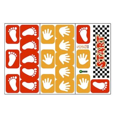 Imagem de FLCPJGV Adesivos de Piso com Pegadas, Adesivos de Parede com Mãos, Papel de Parede de PVC, Jogo de Festa
