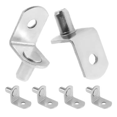 Imagem de WhSunVo 80 peças de pino de prateleira em forma de L 6 mm pino de suporte de armário de metal estável suporte de estante de móveis suporte de prateleira estilo L suporte de armário pino para armário
