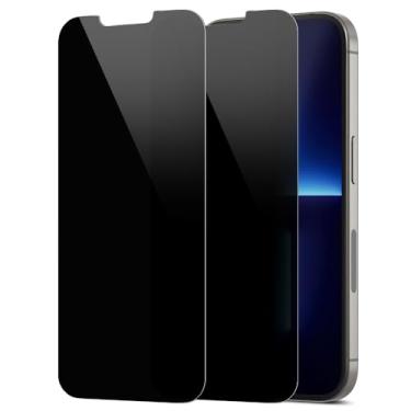 Imagem de DIACUBE Pacote com 2 protetores de tela de privacidade compatíveis com iPhone 13/iPhone 13 Pro [anti-espião de 27°] Película híbrida de PET revestida de vidro duplo 9H ultrafina [inquebrável