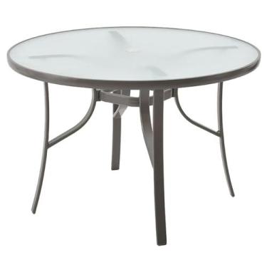 Imagem de Mesa Jantar Botafogo Vidro Temperado Base Amêndoa 107cm - 54850 - Sun 