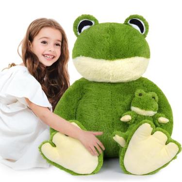 Imagem de Bicho de pelúcia MoriSmos Frog Plush 91,95 cm com bebê, menina e menin