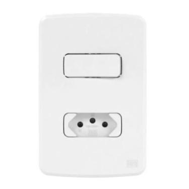 Imagem de Cj 4x2 1 Inter Simples 1 Tomada 2P+T 10A Branco Composé WEG