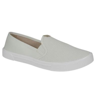 Imagem de Tenis Slip-on Moleca Feminino Casual Sapatilha 5296.530, 38, Branco of