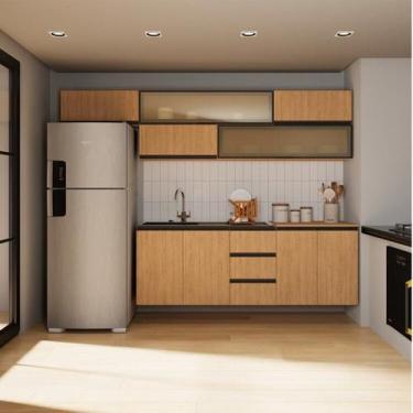 Imagem de Cozinha Modulada 7 Peças 5 Aéreos 2 Balcões Nara CabeCasa MadeiraOrigi