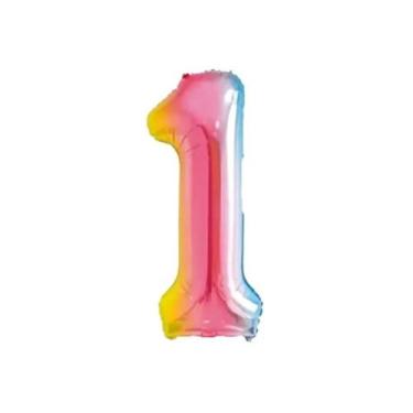 Imagem de Balão Número Metalizado Multicolor 75cm - PartiuFesta, 1