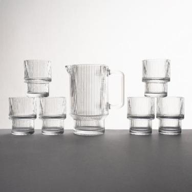 Imagem de Conjunto Jarra de Cristal Diamond com 6 Copos - Lyor