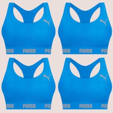 Imagem de Kit Com 4 Tops Puma Nadador Sem Costura E Sem Bojo Fitness Fit Para Academia Corrida Treino-Feminino