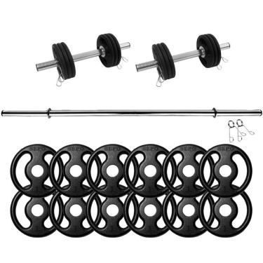 Imagem de Kit Halteres De Anilhas E Barras Fitness - 21 Peças-Unissex