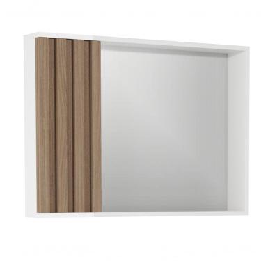 Imagem de Espelheira Ripado 80 Cm Branco/jequitiba