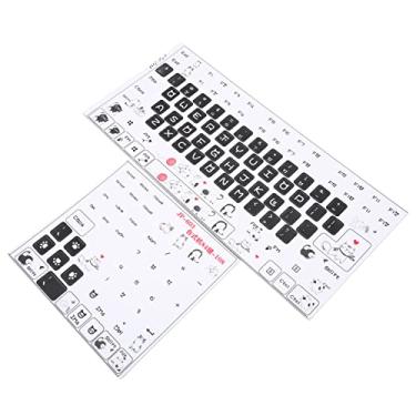 Imagem de ZJchao Adesivos de Teclado, Adesivos de Letras de Teclado de Substituição Em PVC Transparente Fosco Decorativo DIY para Teclas de de Laptop Com Padrão Transparente para de 84 a 108 Teclas