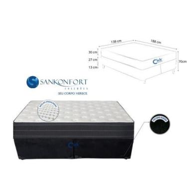 Imagem de Colchão Casal Sankonfort Sleep Fresh Molas Ensacadas 138x188 Base Box 