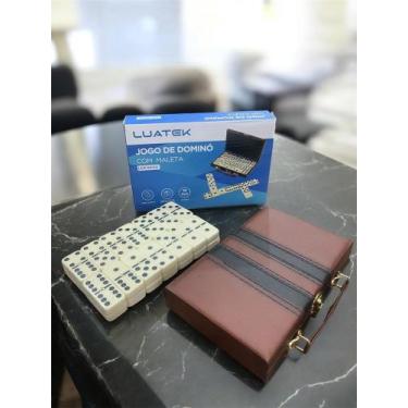 Imagem de Jogo de Domino 12mm com Maleta e Pino Central em Metal - LUATEK