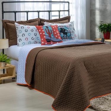 Imagem de Kit Cobre Leito 7 Peças Queen Colorful To Decorando 100% Poliéster - Texas Marrom