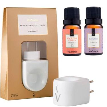 Imagem de Aromatizador Difusor Eletrico De Porcelana Via Aroma Com Duas Essencia