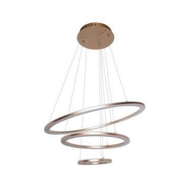 Imagem de Pendente Triplo Anel Bronze LED 60W D60/40/20cm 3000K - Iluminarium