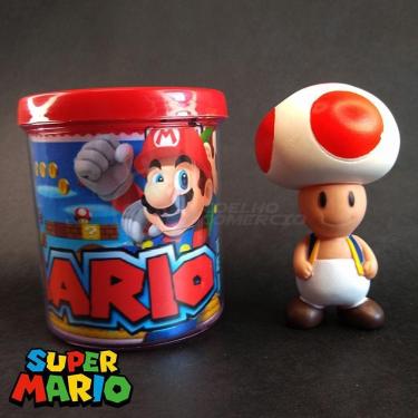 Imagem de Kit Boneco Colecion. Toad Cogum. 10Cm + Caneca Super Mario