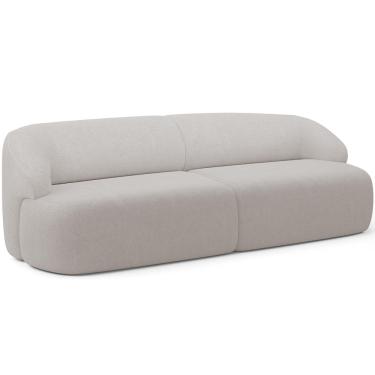 Imagem de Sofá 4 Lugares Curvo Orgânico Para Sala Living 280cm Barolo L06 Bouclê Cinza - Lyam Decor